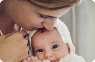 Mère et enfant avec hémangiome